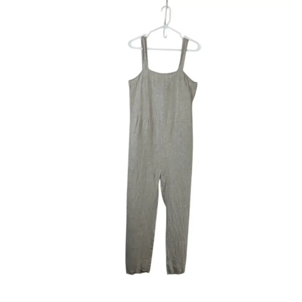 Quince-100% European Linen Square Neck Jumpsuit in Flax SZ(S)